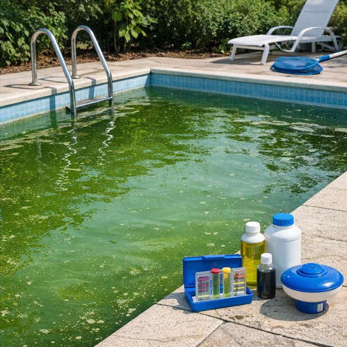 Pourquoi l'eau de ma piscine devient verte ? Causes et solutions