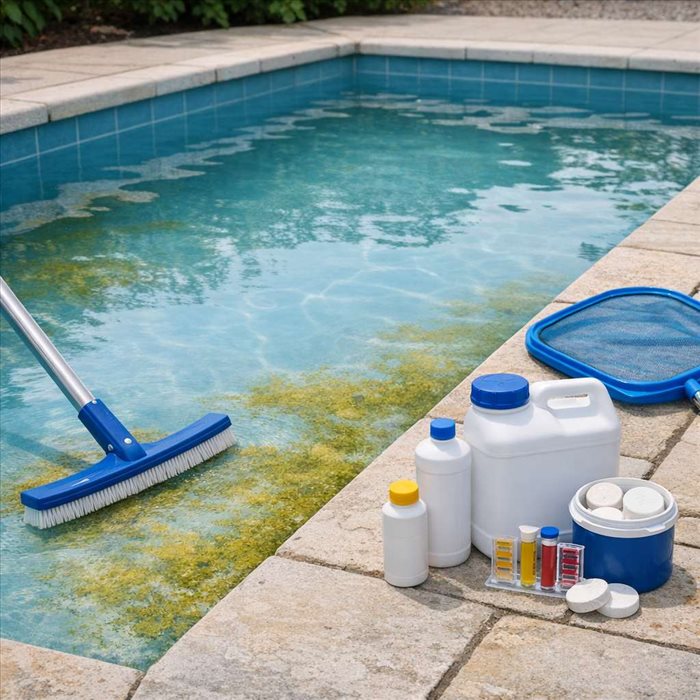 Éliminer les algues moutarde dans une piscine : guide complet