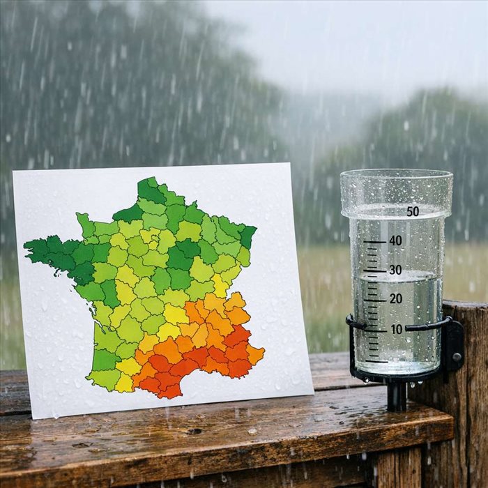 Nombre de jours pluvieux par département en France : classement complet